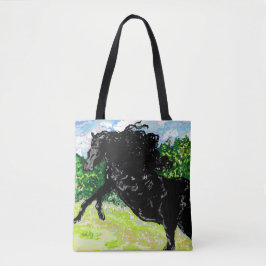 Bolso De Tela Tote: CABALLO NEGRO STALLION