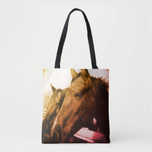 Bolso De Tela Tote - caballo rojo