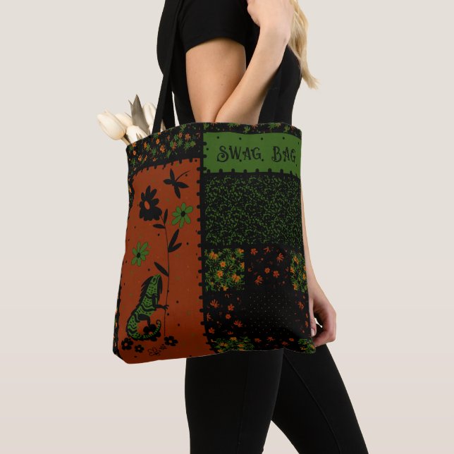 Bolso De Tela Tote caprichoso de Iguana (Detalle)