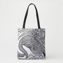 Bolso De Tela Tote Cara de pavo real