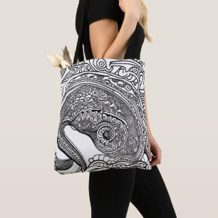 Bolso De Tela Tote Cara de pavo real