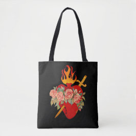 Bolso De Tela Tote cardíaco inmaculado