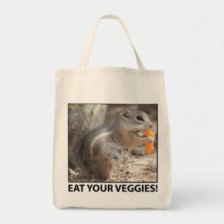 Bolso De Tela Tote cariñoso de la lona de la ardilla del Veggie
