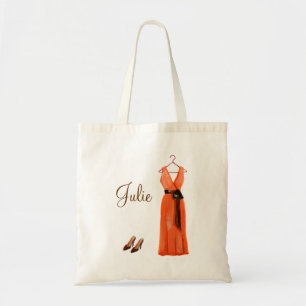 Bolso De Tela Tote carmesí personalizado de la dama de honor