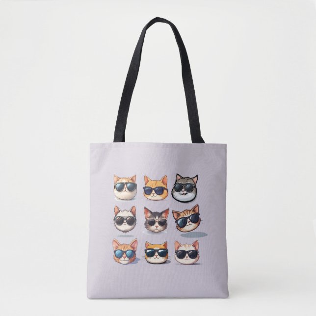 Bolso De Tela Tote casual del tema del gato Frenzy (Anverso)