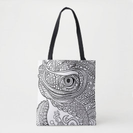 Bolso De Tela Tote Chameleon Face