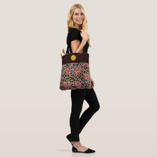 Bolso De Tela Tote Cheetah Rosa