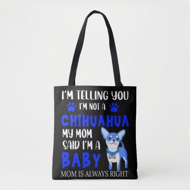 Bolso De Tela tote "CHIHUAHUA BABY" MAMÁ. (Anverso)