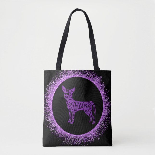 BOLSO DE TELA ¡TOTE "CHIHUAHUA" EN PURPLE! (Anverso)