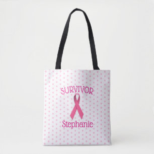 Bolso De Tela Tote Cinta de Cáncer Rosa