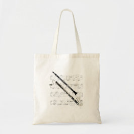 Bolso De Tela Tote - Clarinets y partitura