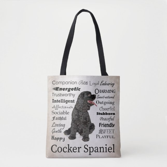 Bolso De Tela Tote Cocker Spaniel Traits (Anverso)