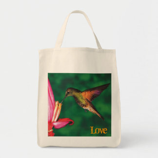 Bolso De Tela Tote "colibrí del ultramarinos del amor "