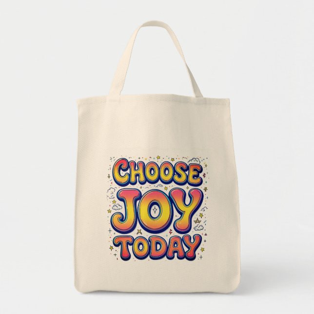 Bolso De Tela tote comercial "Choose Joy Today" (Frente)