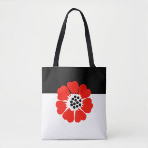 Bolso De Tela Tote con diseño moderno de amapola