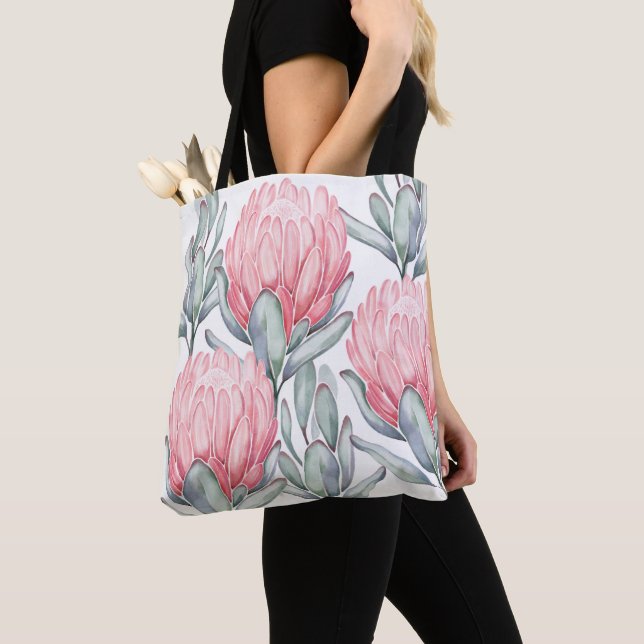 Bolso De Tela Tote con flores encantadoras y delicadas. (Detalle)