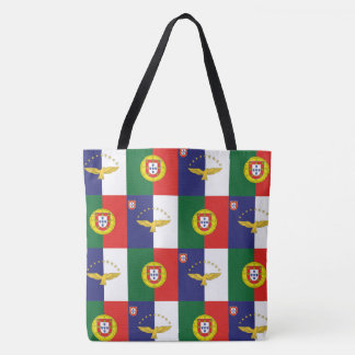 Bolso De Tela Tote con las banderas de Portugal y las Azores