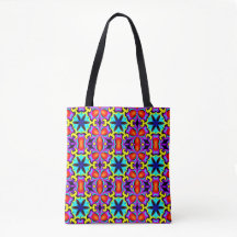 Tote con motivos amarillos y rojos