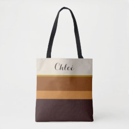 Bolso De Tela Tote con nombre personalizado – Tonos tierra elega