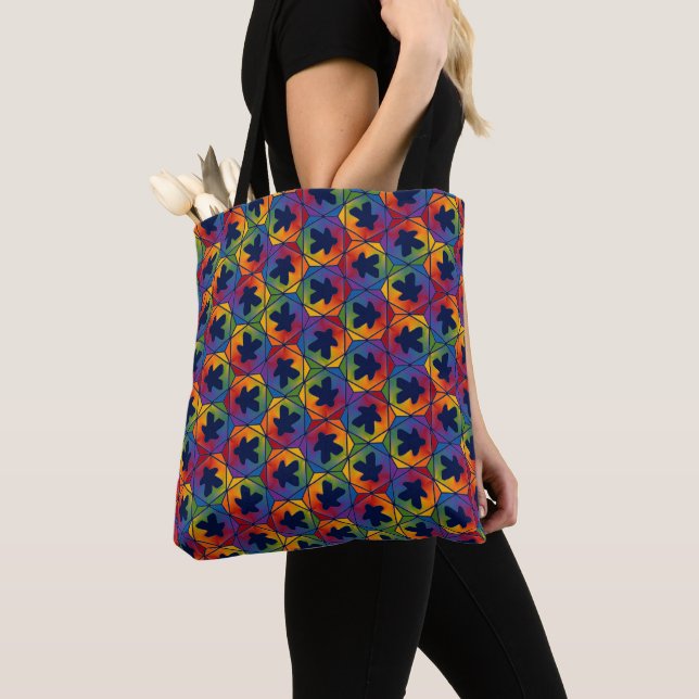 Bolso De Tela Tote con patrón de método de tiempo fiesta (Detalle)