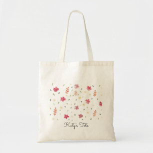 Bolso De Tela Tote Con Personalizable De Flores Rosa