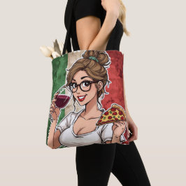 Bolso De Tela Tote con tema italiano