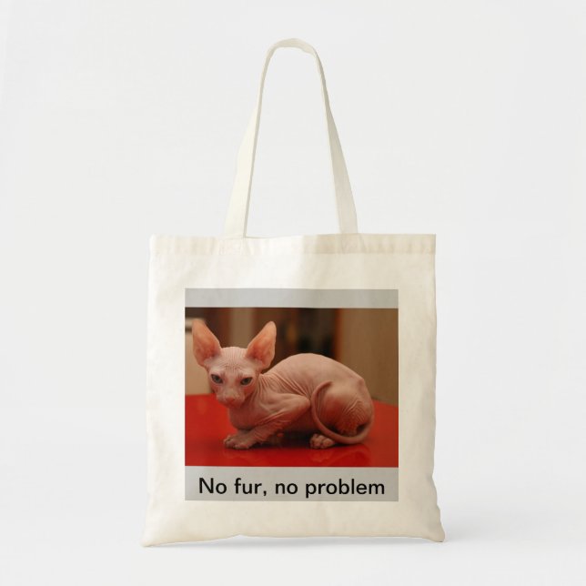 Bolso De Tela tote con un gatito lindo del sphynx (Frente)