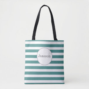 Bolso De Tela Tote conocido rayado