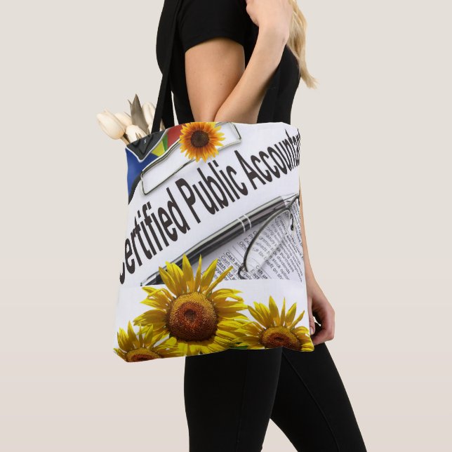 Bolso De Tela Tote Contable Sunflower (Detalle)