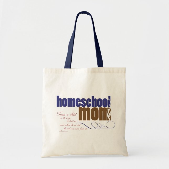 Bolso De Tela Tote cristiano del homeschool: Mamá de Homeschool (Frente)