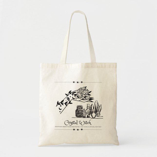 Bolso De Tela Tote Crystal Witch (Frente)