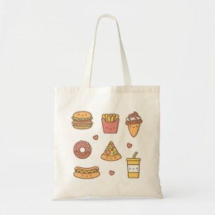 Bolso De Tela Tote Cuadros Fast Food Burger Fries Donut Pizza