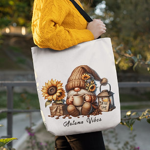 Bolso De Tela Tote Cute Autumn Vibes Watercolor Gnome