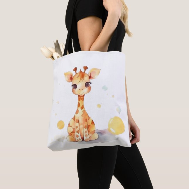 Bolso De Tela Tote Cute Baby Giraffe Shoulder (Detalle)