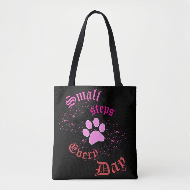 Bolso De Tela Tote Cute Cat Paw | Pequeños pasos diarios (Anverso)