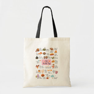 Bolso De Tela Tote Cute Fall Canvas Lista del cubo de caída