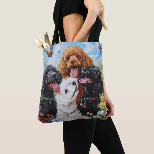 Bolso De Tela Tote Cute Poodle y Goldendoodle Dog (Detalle)