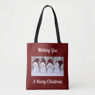 Bolso De Tela Tote Cute Snowmen