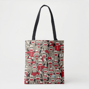 Bolso De Tela tote "Cute Sock Monkey"