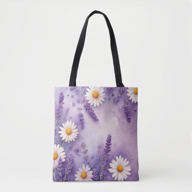 Bolso De Tela Tote Daisy Dreams & Lavender Fields (Anverso)