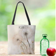 Tote Dandelion Wish Monogram