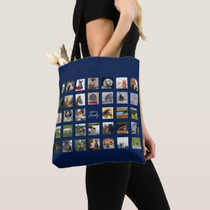 Bolso De Tela tote DE 34 COLLAGES DE FOTOS - Puede EDITAR COLOR