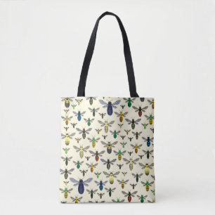 Bolso De Tela Tote de abejas nativas coloridas