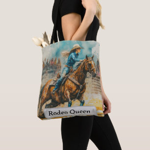 Bolso De Tela Tote de acuarela de vaquera de carreras de barrile