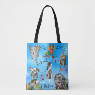 Bolso De Tela Tote de adopción de perros y gatos, dulce y colori