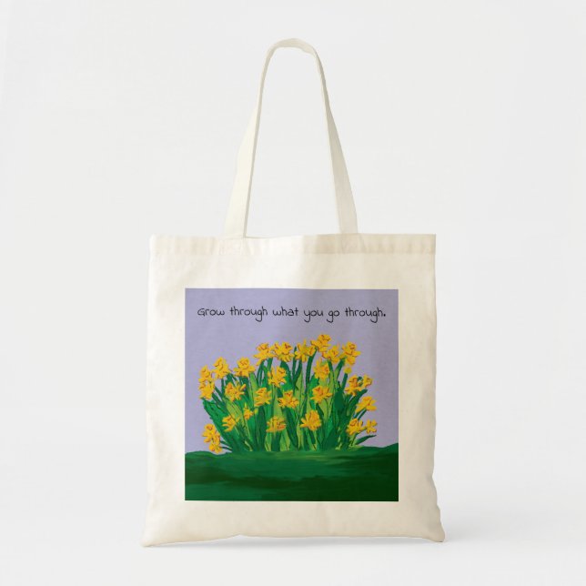 Bolso De Tela Tote de algodón en diseño floral original (Frente)