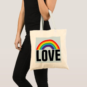 BOLSO DE TELA TOTE DE AMOR DE RAINBOW