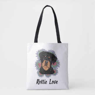 Bolso De Tela Tote de amor Rottie: arte caprichoso de Rottweiler