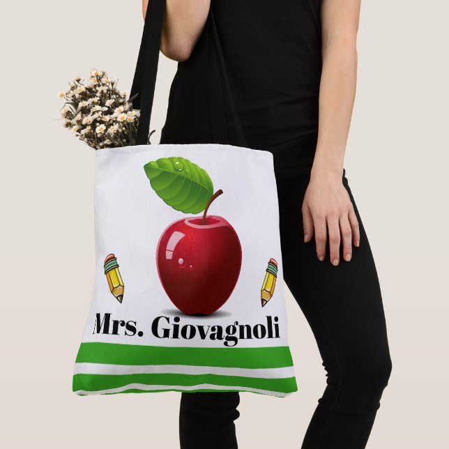 Bolso De Tela Tote de Apple - ¡Mira hacia atrás! (Detalle)