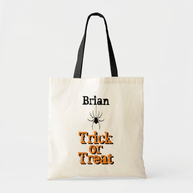 Bolso De Tela Tote de araña de truco o truco personalizado (Frente)